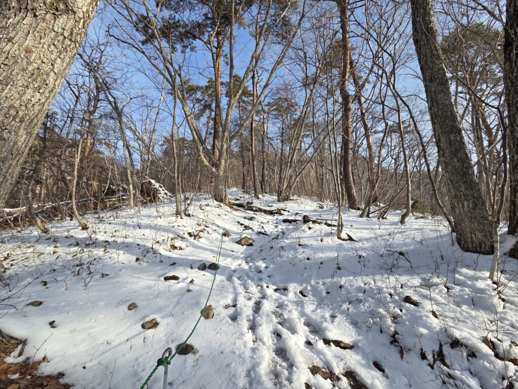 飯縄山登山道の積雪の様子